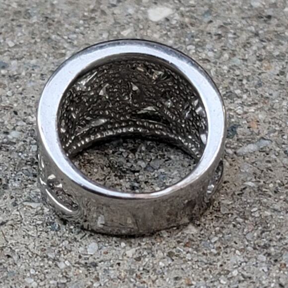 Silver Tone Gemstone Ring Infinity Sign - Picture 5 of 5